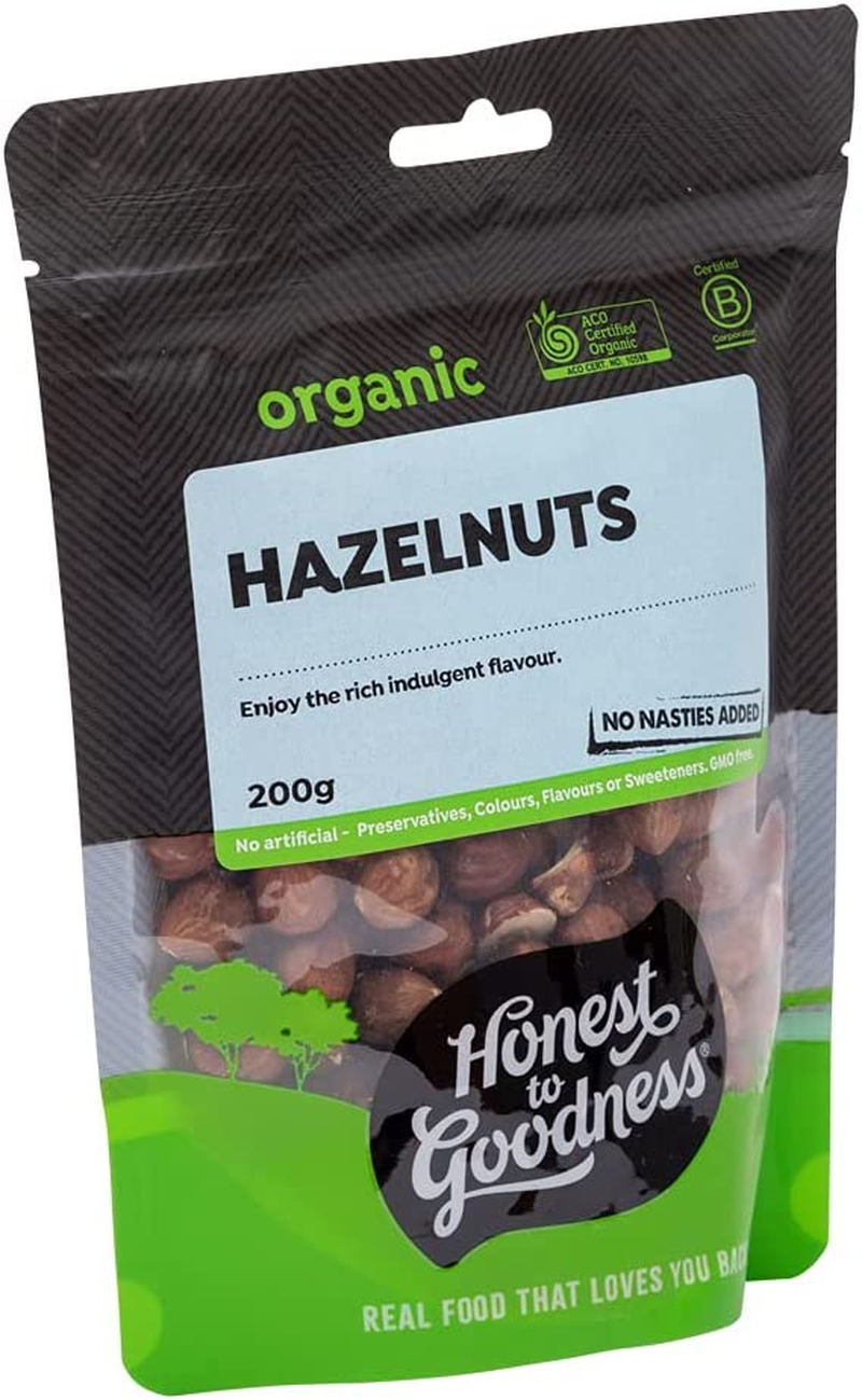Honest to Goodness Organic Hazelnut Kernels, 200 Grams - a Luxurious Flavor and a Delightful Crunch! Famously Complementing Chocolate, Nutrient Dense and a Pantry Staple. image number 3