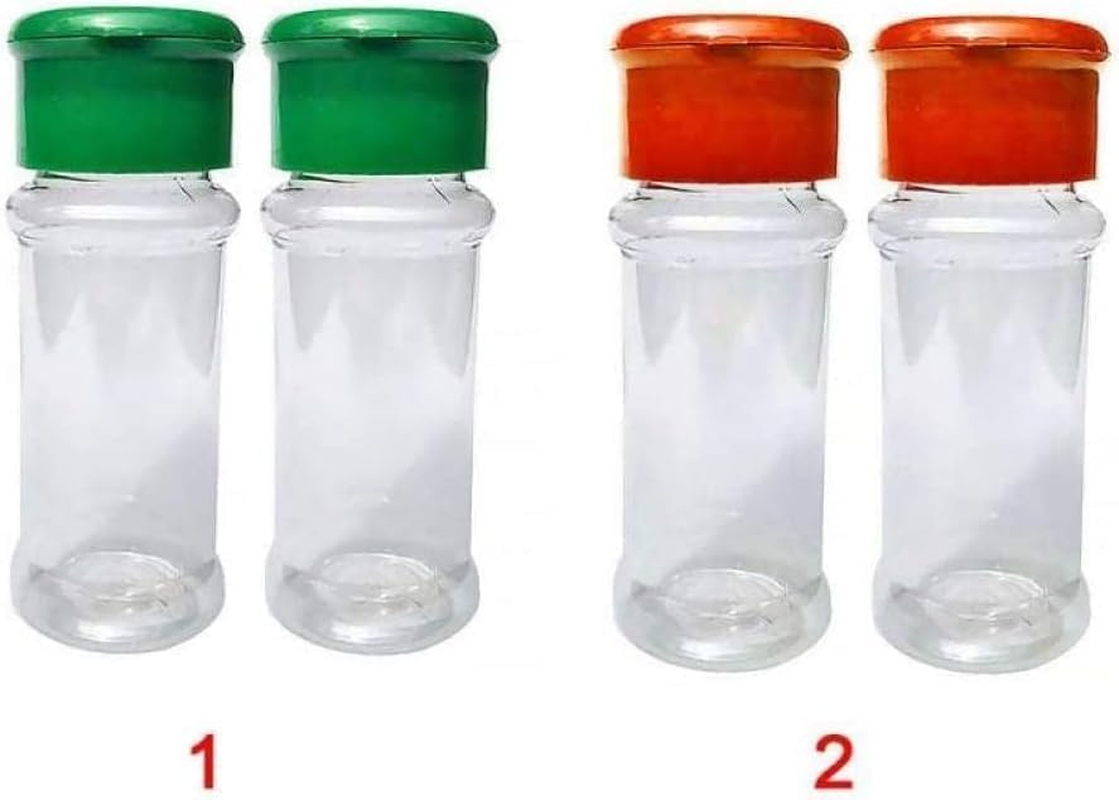 Set of 2 Transparent Salt Shakers, Pepper Shakers, Plastic, Salt and Pepper Shaker Set, Dressing and Spice Dispenser, Storage and Organisation image number 2