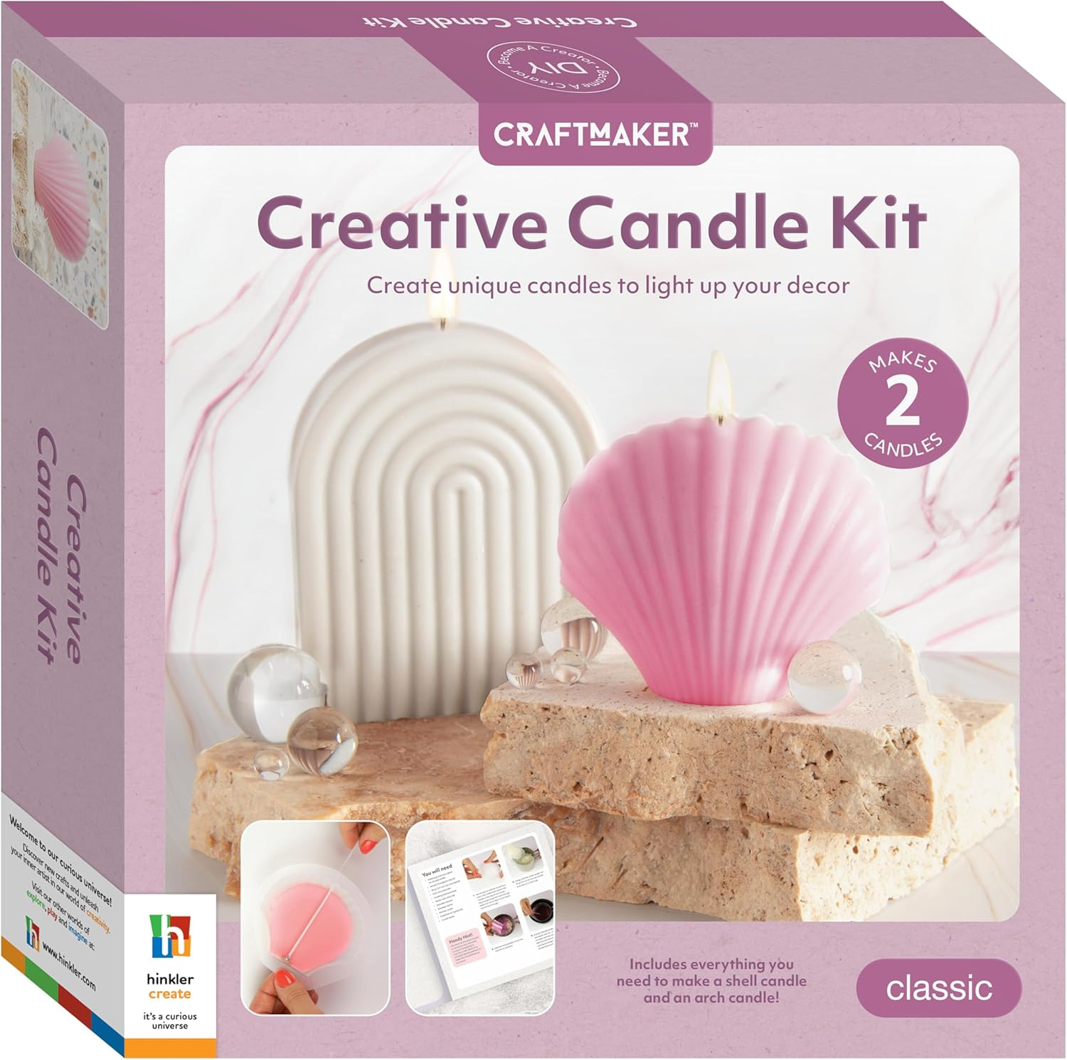 Craft Maker Creative Candle Kit - DIY Candle Making for Adults - Soy Wax and Moulds Included - Step-By-Step Projects - Creative Arts and Crafts - Decorative Gifts image number 3