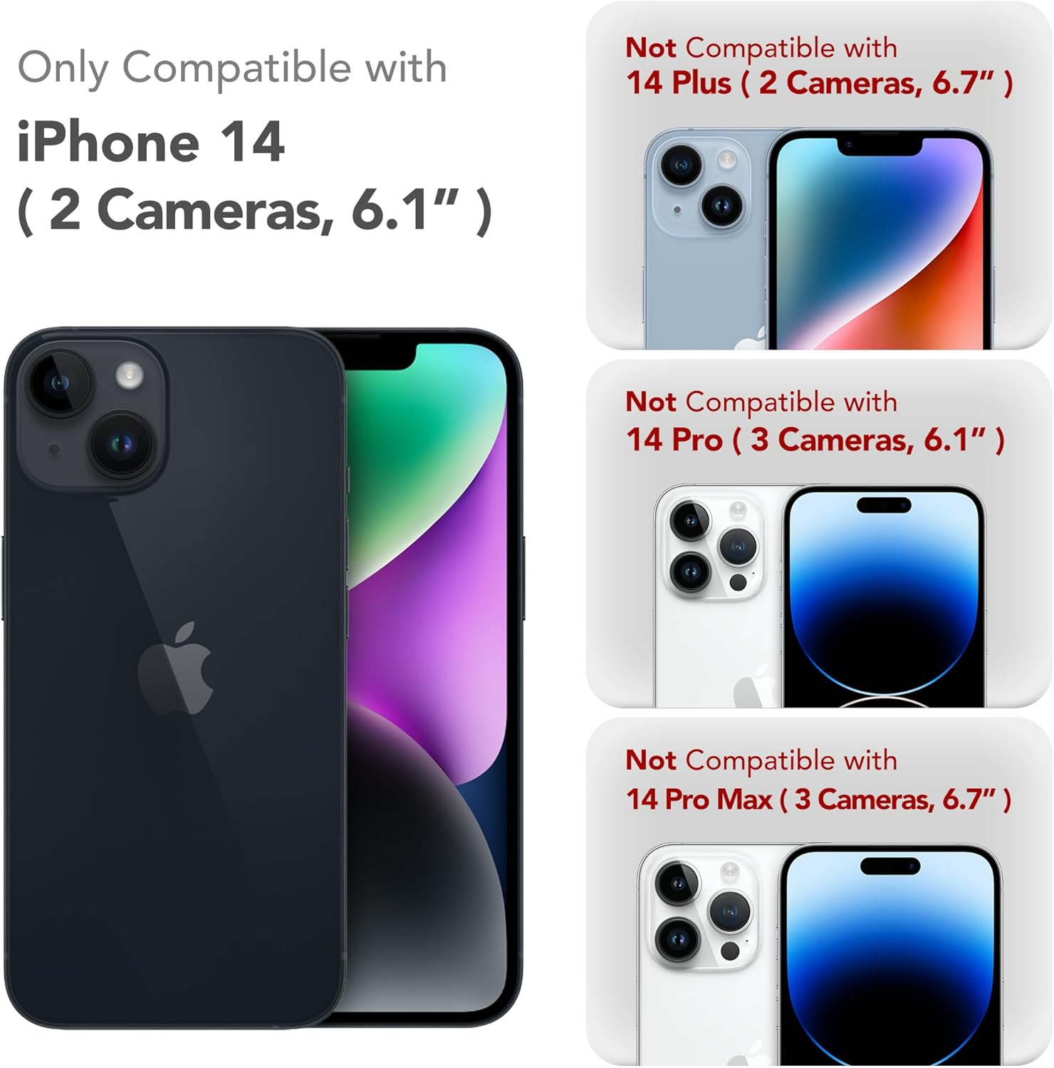 Suydanbox Magnetic for Iphone 14 Case, Compatible with Magsafe, [Full Camera Protection][Screen Protector] Silicone Shockproof Protective Phone Case for Iphone 14 6.1 Inch, Deep Red image number 2