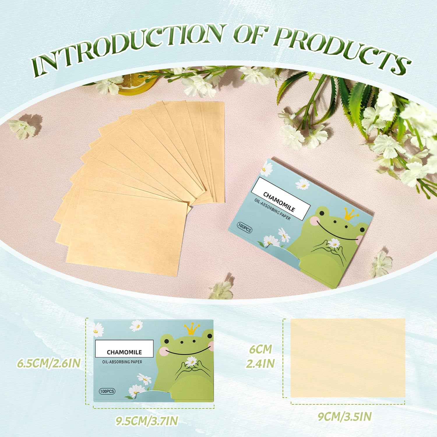 BOROLA Oil Blotting Paper for Face 200 Sheets, Soft Absorbing Pads for Face Shine Control, Portable Oil Absorbing Tissues for All Skin Types, Compact Beauty Accessory for Men & Women(Blue) - Blue image number 6