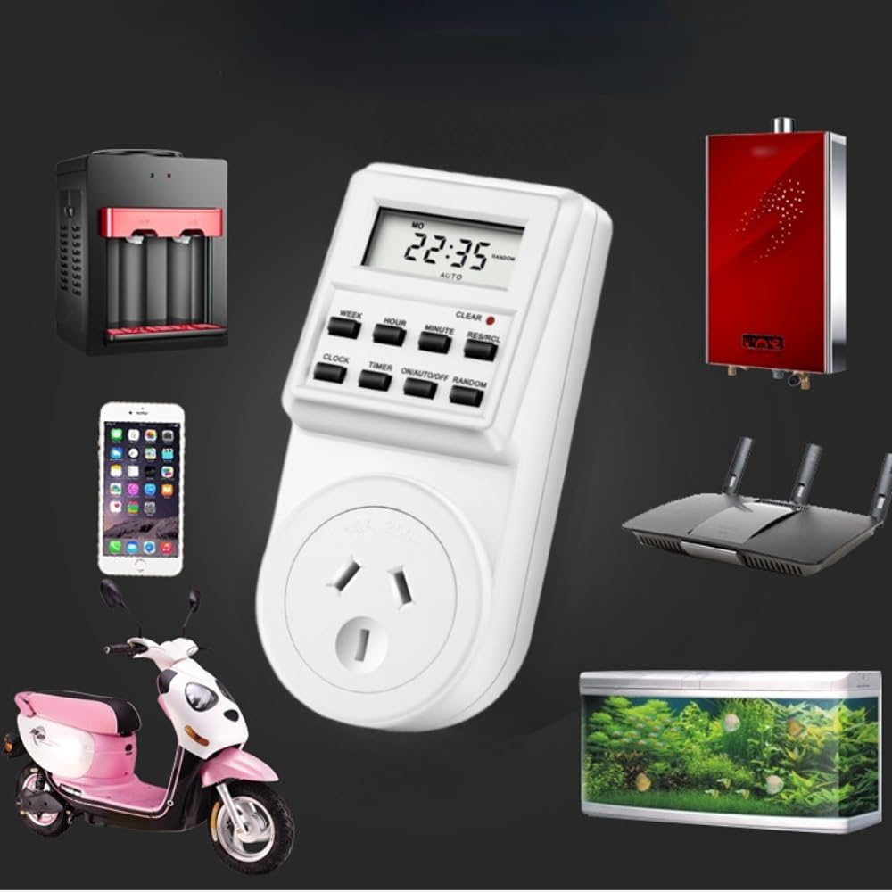 Poemtian Digital Timer Switch Automation Power Socket Electric Countdown Timer Power Switch Socket Timer Switch Energy Saving Multifunctional LCD Display Programmable Timer Switch Socket Timer Outlet image number 4