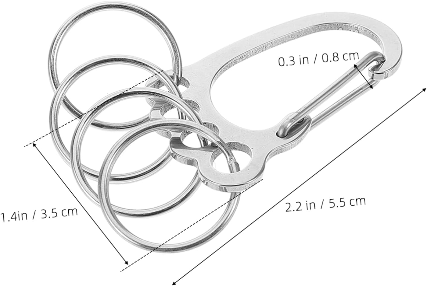 WOFASHPURET 2Pcs Multi-Ring Keychain Organizer Clip for Car Keys Keyring for Belt Pockets Backpacks