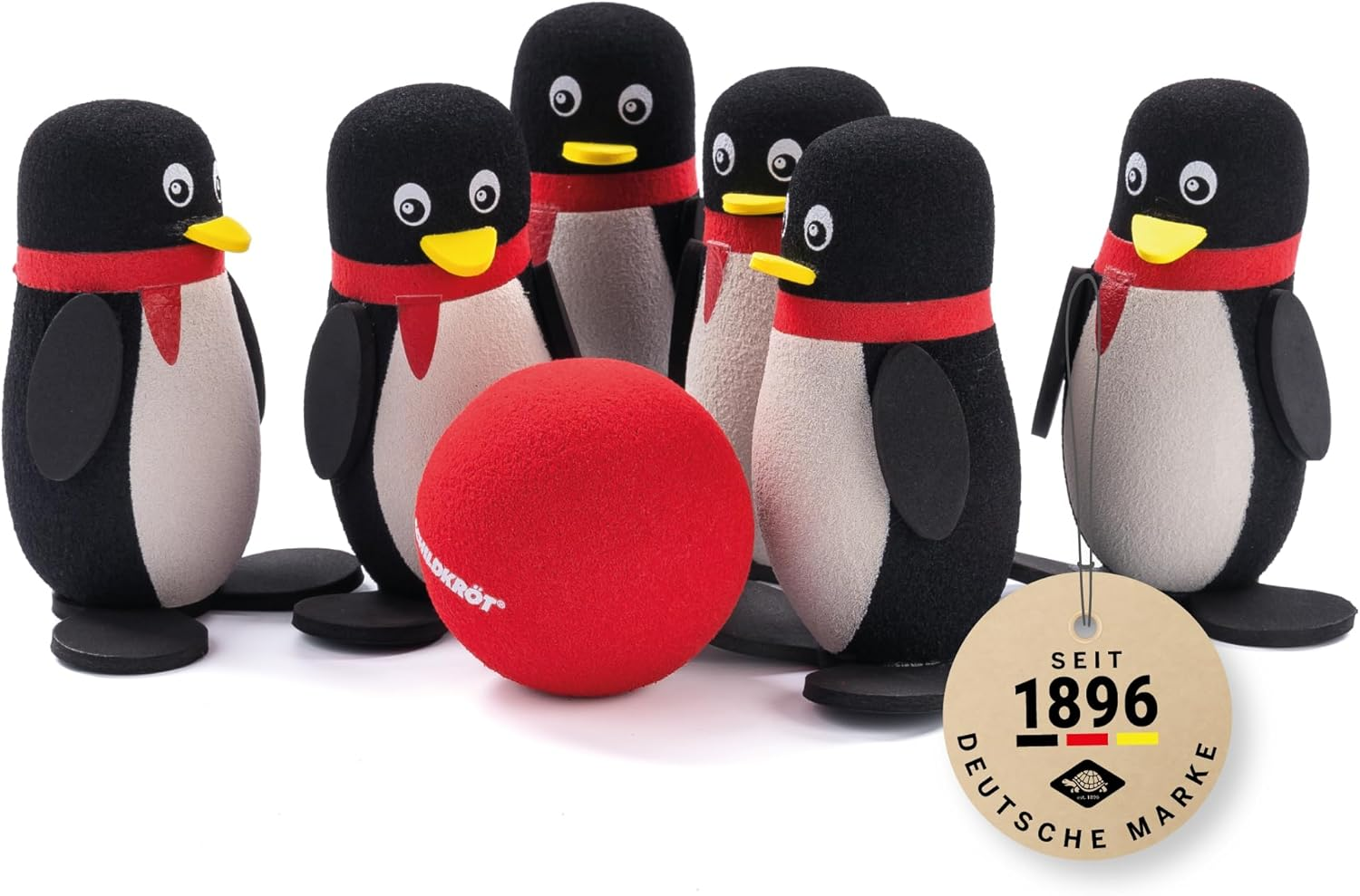 Schildkr&ouml;t Fun Sports Schildkr&ouml;t Funsports Set, for Indoor and Outdoor, 6 Penguins with a Stable Stand and a Soft Bowling Ball, 970303 image number 1