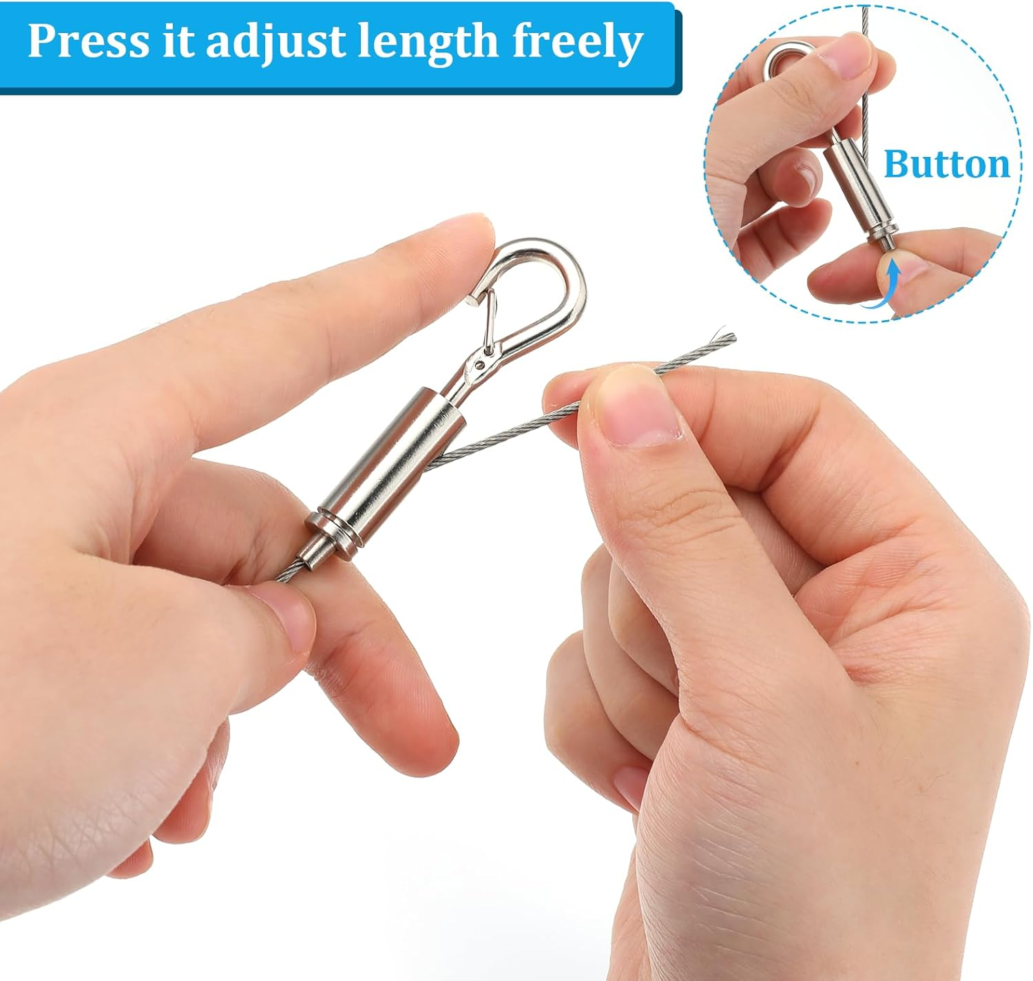 4 PCS Adjustable Picture Hanging Wire - Heavy Duty Stainless Steel Wire for Hanging Pictures, Mirrors, Paintings & Artwork image number 3