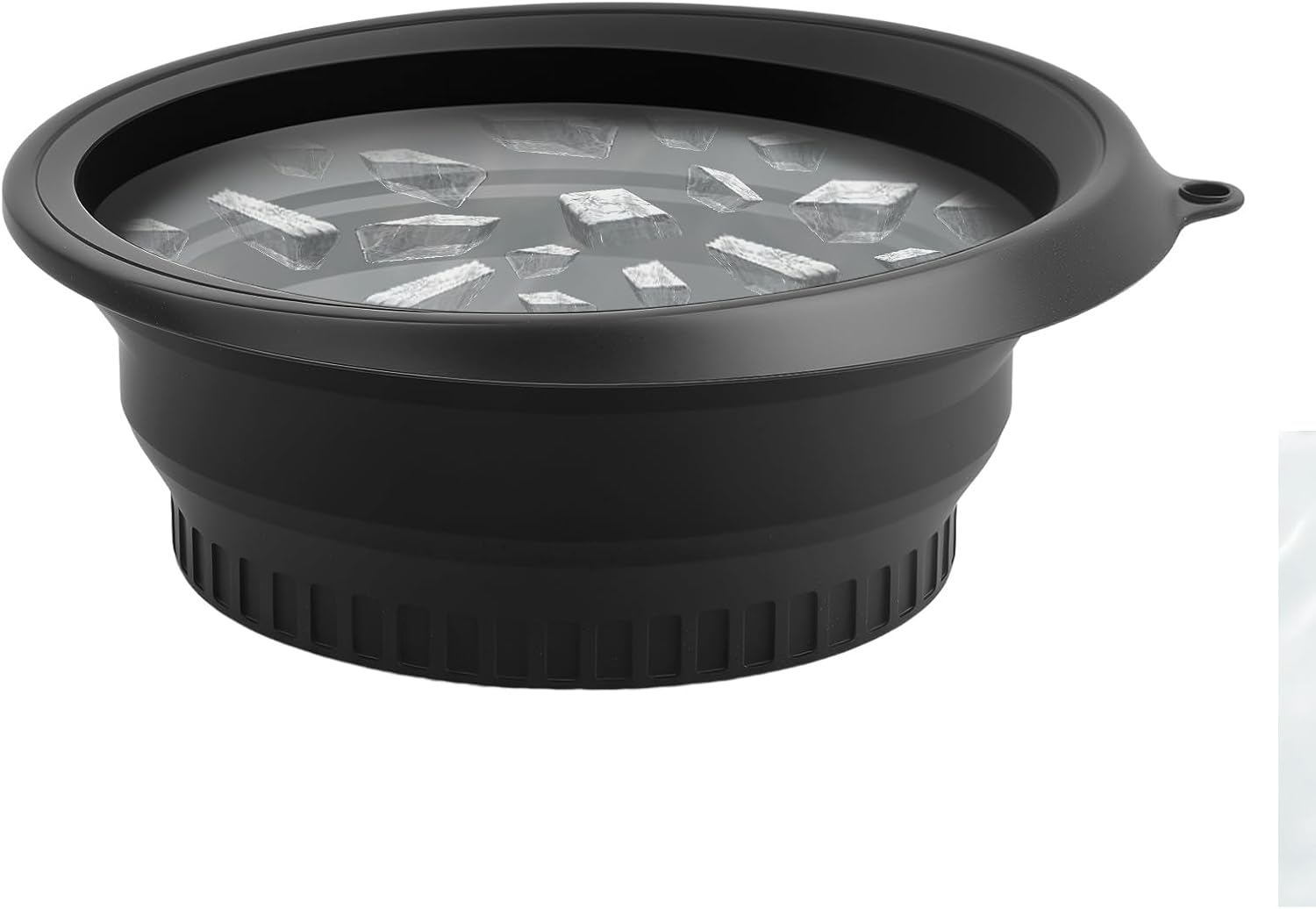 Face Bowl for Ice with Built-In Ice Tray, Silicone Face Ice Bath Bowl, Portable Collapsible Wash Basin for Cold Plunge Therapy, Facial Plunge Bowl for Home Travel (Black)