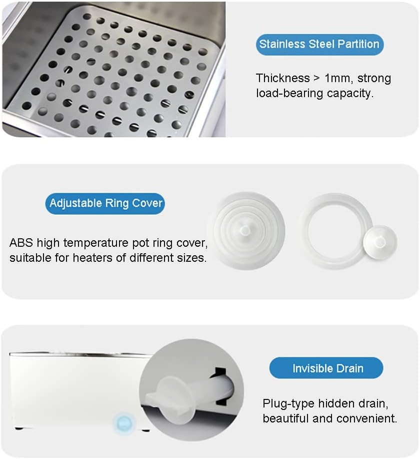 Lab Water Bath Digital Thermostatic Water Bath Heater Stainless Steel Single-Hole Water Bath Pot for Lab School Research Center image number 4