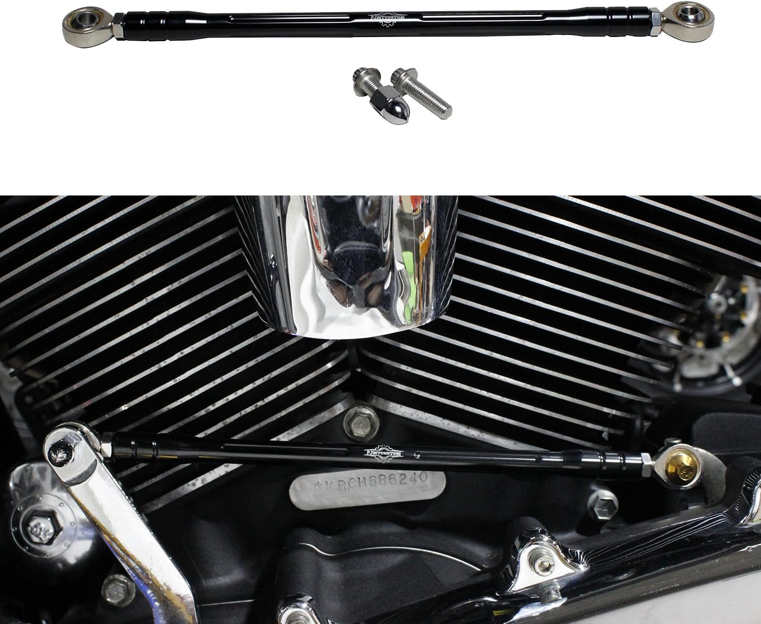 PJMTCUSTOM Black Gold Clutch Shift Shiter Linkage for Harley Davidson FL Softail and Touring Models image number 1