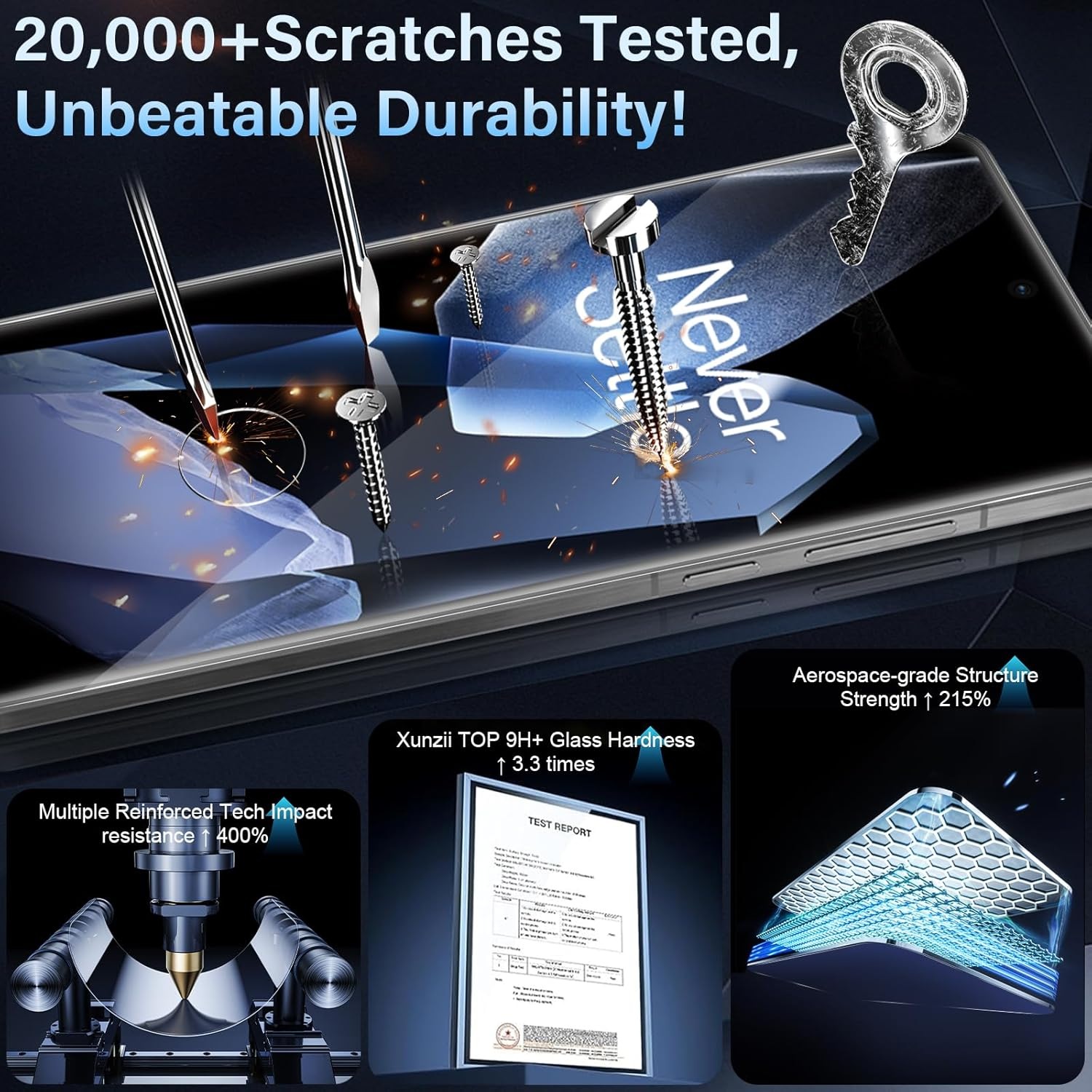 Xunzii Oneplus 13 5G for Tempered Glass, 3D Curved Screen Protector with Camera Protection [2+2 Pieces], Ultra Clear 9H Hardness Anti-Scratch Protective Glass Bubble-Free Screen Protector Film - Transparent image number 3