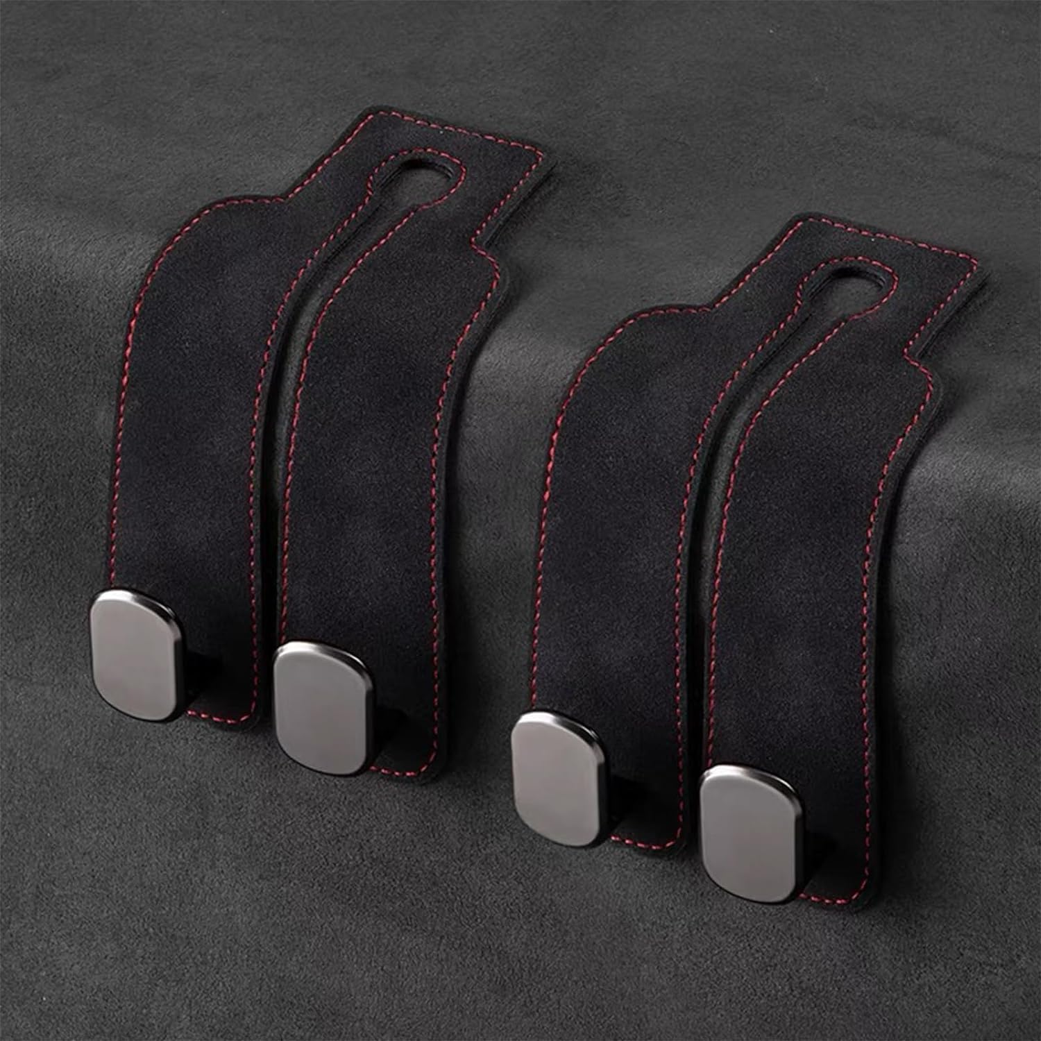 1 Pack Car Hooks for Headrest, Headrest Hooks Car Purse Hook Car Seat Back Storage Hook Premium Leather Car Seat Holder for Headrest Purses and Bags (Black)