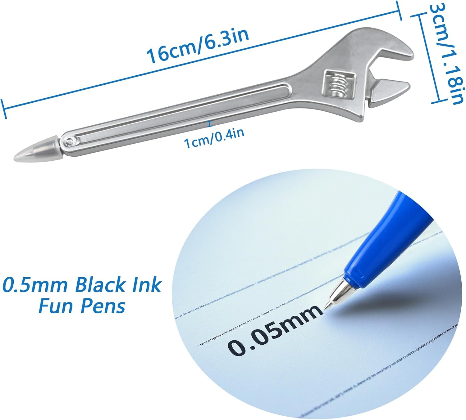 7PCS Funny Tool Ballpoint Pens, Novelty Black Ink Hardware Shape Pen, Hammer Pens Wrench Writing Pen for Boys Worker Craftsman Gift School Office Stationary Supplies image number 2