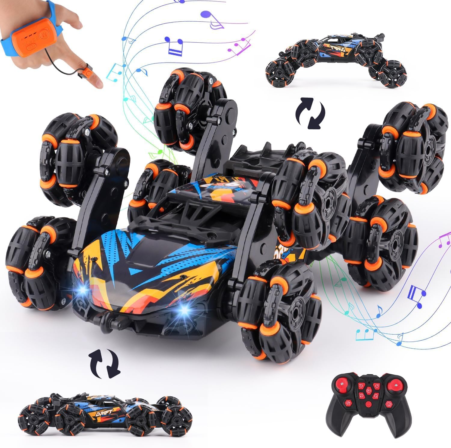 Stunt Car RC Car Toy, 8 Wheels Hand Controlled Rc Stunt Car Toys, Gesture Sensing Remote Control Cars for Boys Age 6 7 8-12 13 14 Year Old, Birthday Gifts Ideas for Kids image number 4