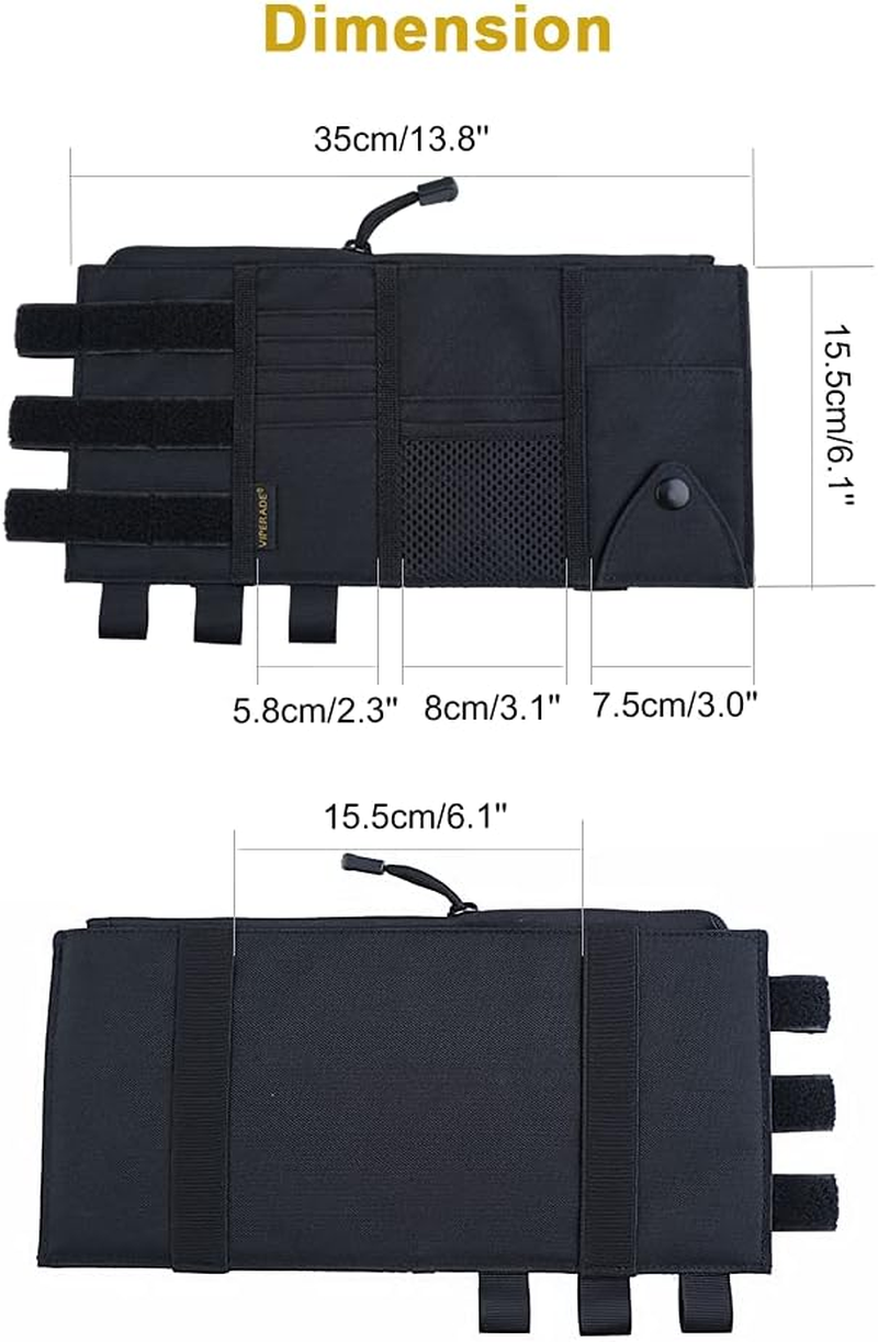 VIPERADE CHA4 Car Sun Visor Organizer, Truck & Auto Accessories Document Holder Sunglass Storage Pouch (Black) image number 1