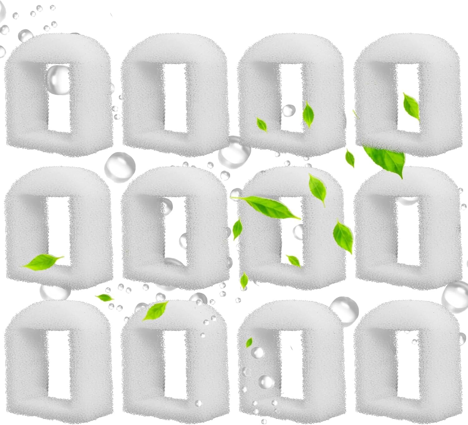 Poweka Replacement Foam Filter Accessories (12 Pack) for Cat and Dog Water Fountain Compatible with Ceramic Fountain and Drinkwell 360 Steel Fountain image number 6