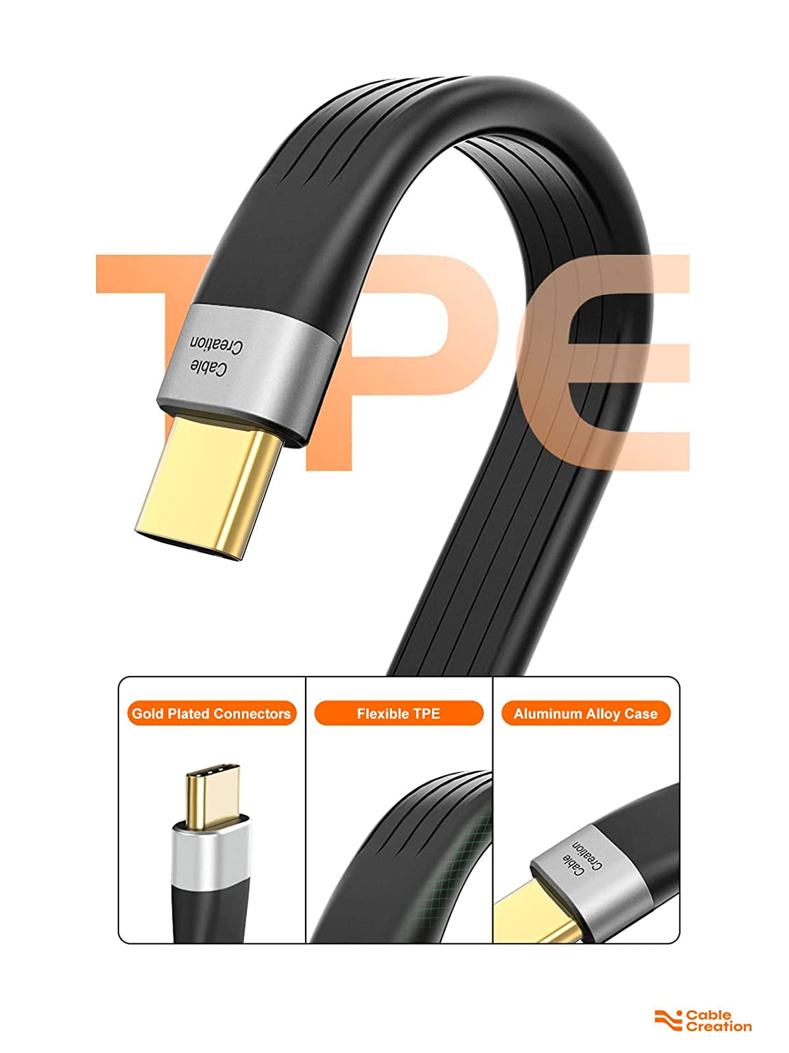 USB C to USB C Short Cable 3.1 Gen 2 Cable with Power Delivery, 60W 3A Fast Charge Cable 10Gbps with 4K Video Output, Compatible with Ipad Air5,Galaxy S22+/S22/S21/S20, Ipad Pro, Etc, 0.4Ft/5Inch image number 5