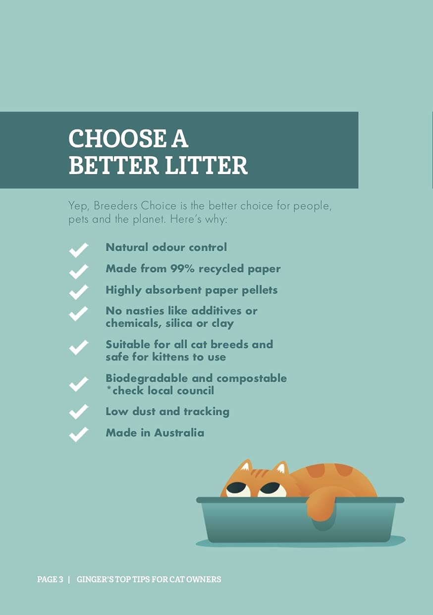 Breeders Choice 99 Percent Recycled Paper Cat Litter 15 Litre image number 3