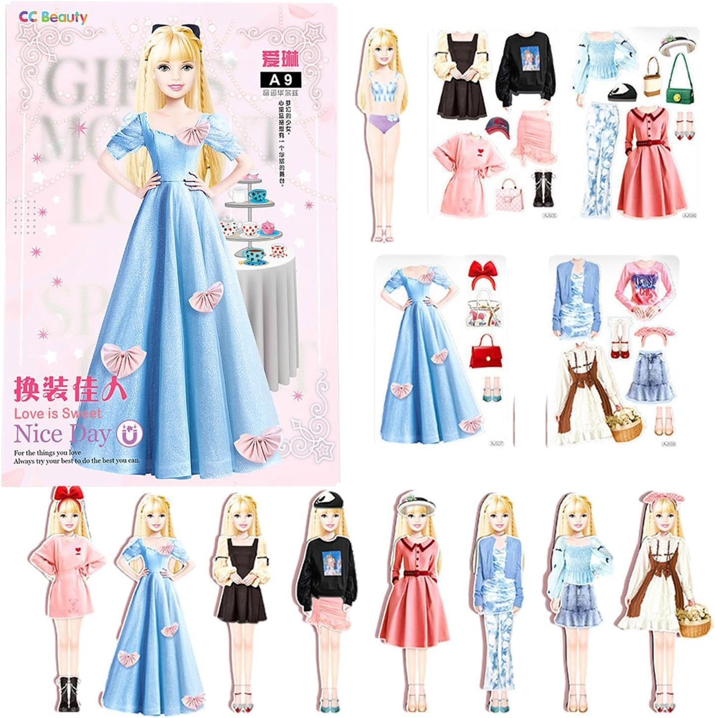 Magnetic Dress up Dolls Set, Paper Dress up Dolls Magnetic, Magnetic Fashion Dress-Up Dolls, 2024 New Magnetic Princess Dress up Paper Doll, Princess Dress up Sticker for Christmas Birthday Present image number 2