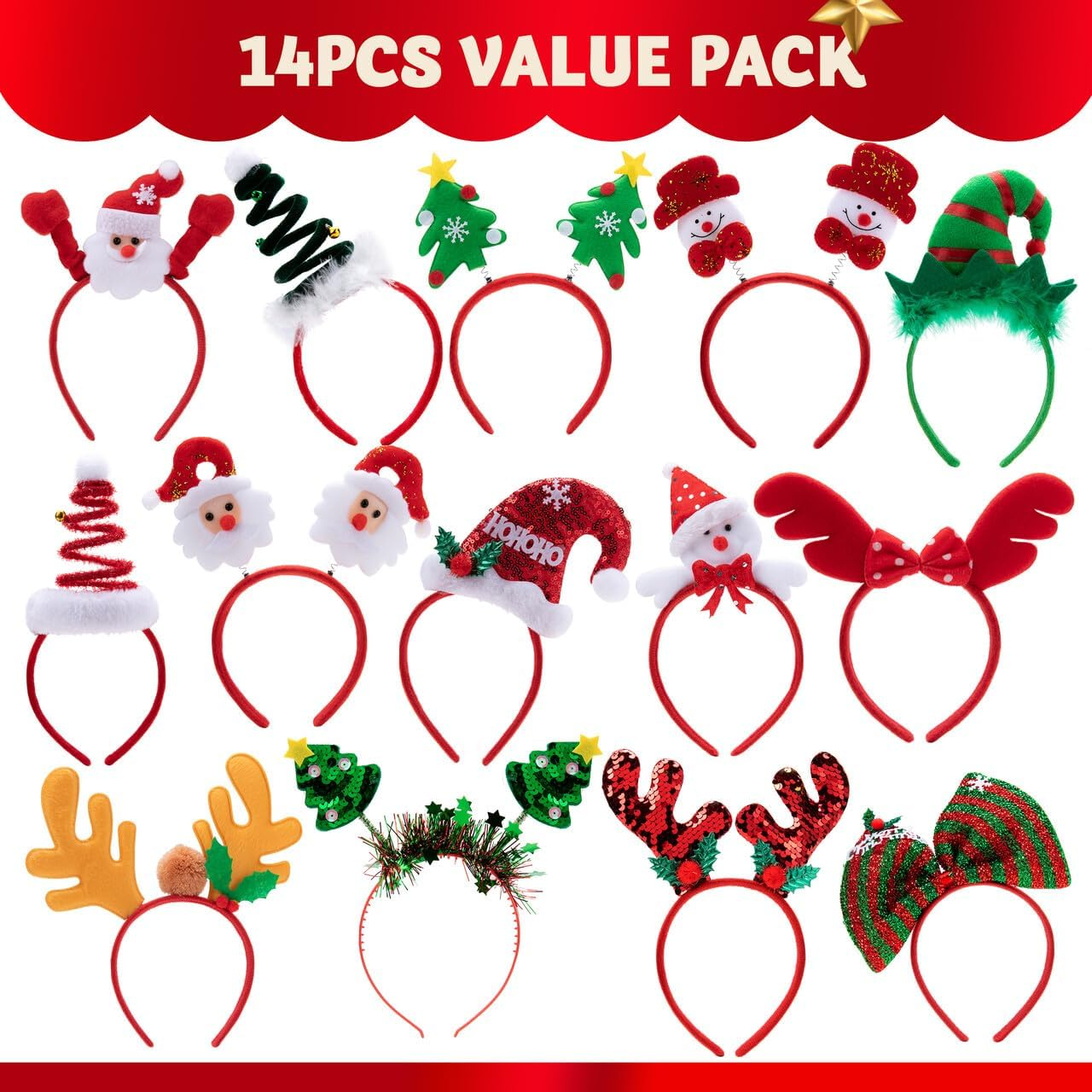 Christmas Headband, 14 Pcs image number 4