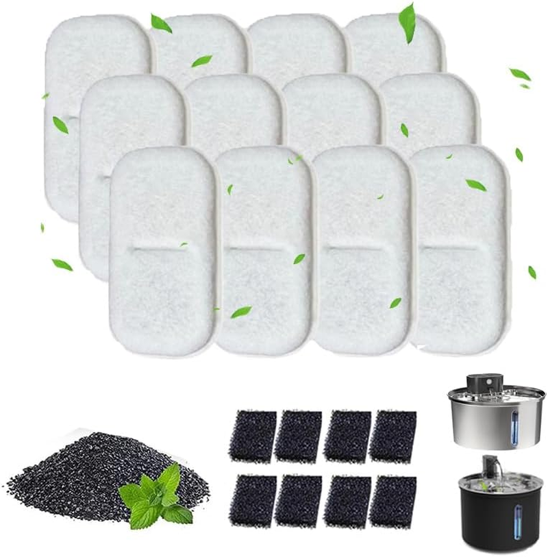 12 Pack Replacement Filters for 3.2L & 3L Premium Pet Water Fountain, Cat Water Fountain Filters image number 3