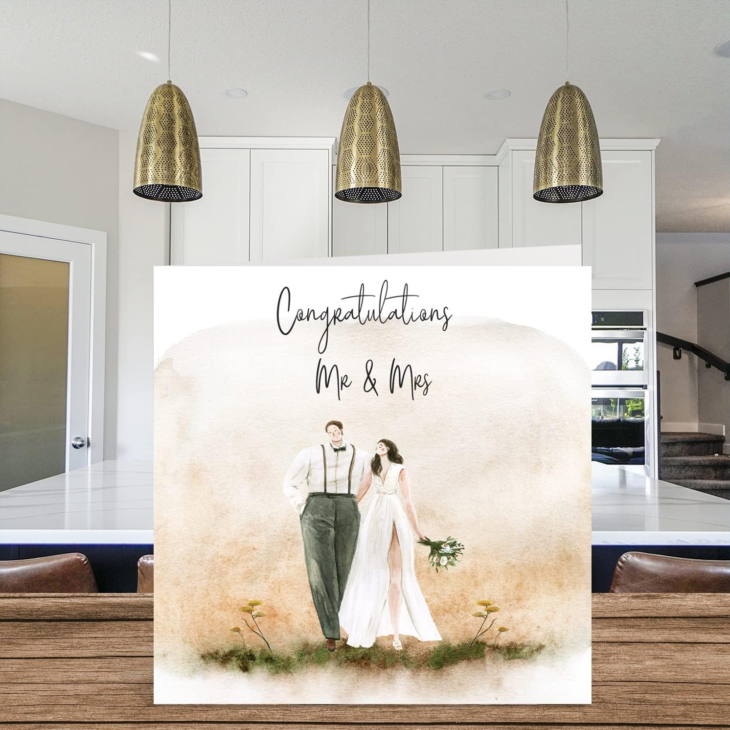 Wedding Cards for Bride and Groom - Congratulations Mr & Mrs - Happy Wedding Day Cards Congratulations, Congrats Well Done Just Married Card, 145Mm Marriage Greeting for Couples image number 3