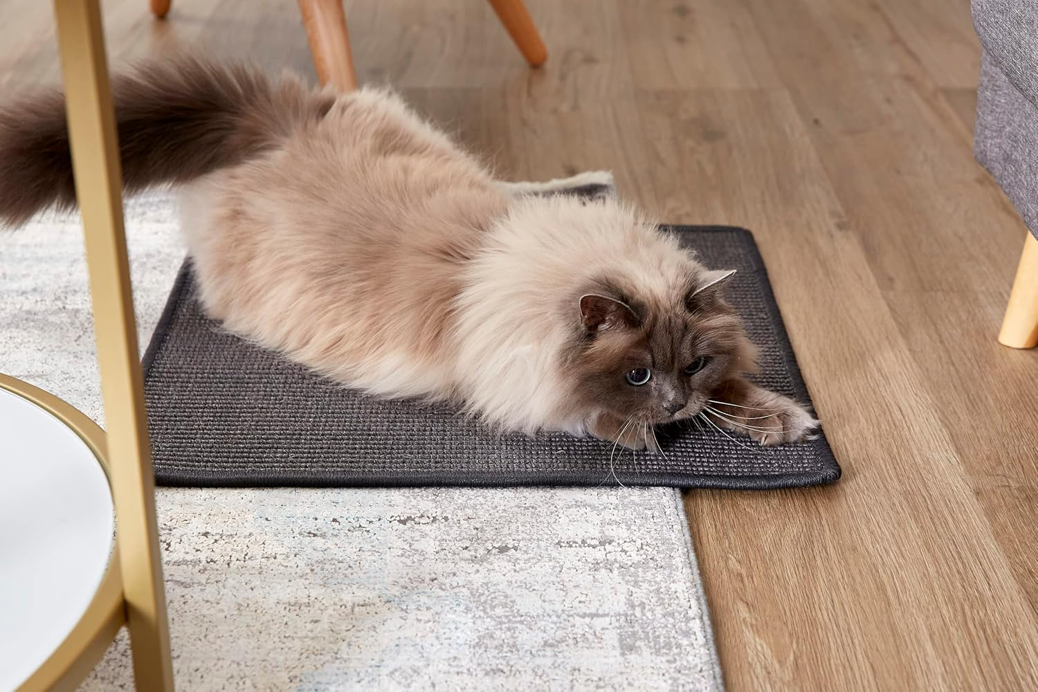 Scratching Mat for Cats - Doormat Sisal Scratching Mat - Natural Sisal Mat Robust - Mat Made of 100% Sisal - Cat Scratching Mat Anthracite 30 X 40 Cm image number 2