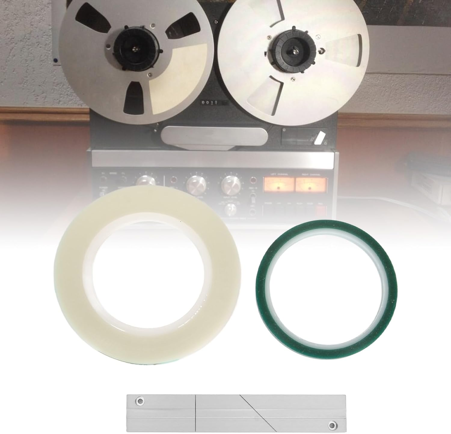 1/4 10 Inch Tape Splicing Block, Professional Open Reel to Reel Tape Block, with Connection Plate, Leader Tape, Splicing Tape, CNC Tape Splicier for Revoxsonido