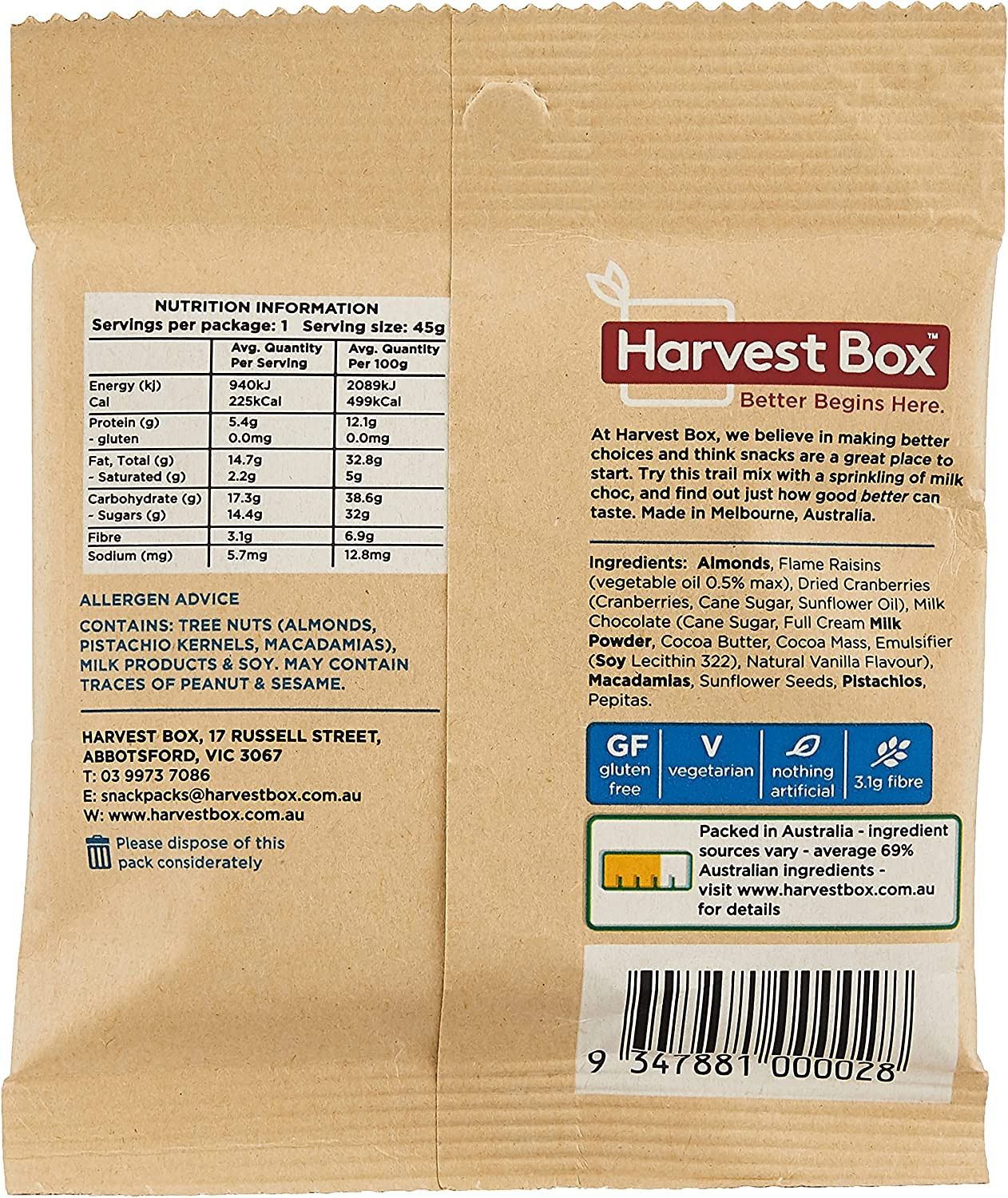 Harvest Box Power Mix Snack Pack, 45X10 Grams
