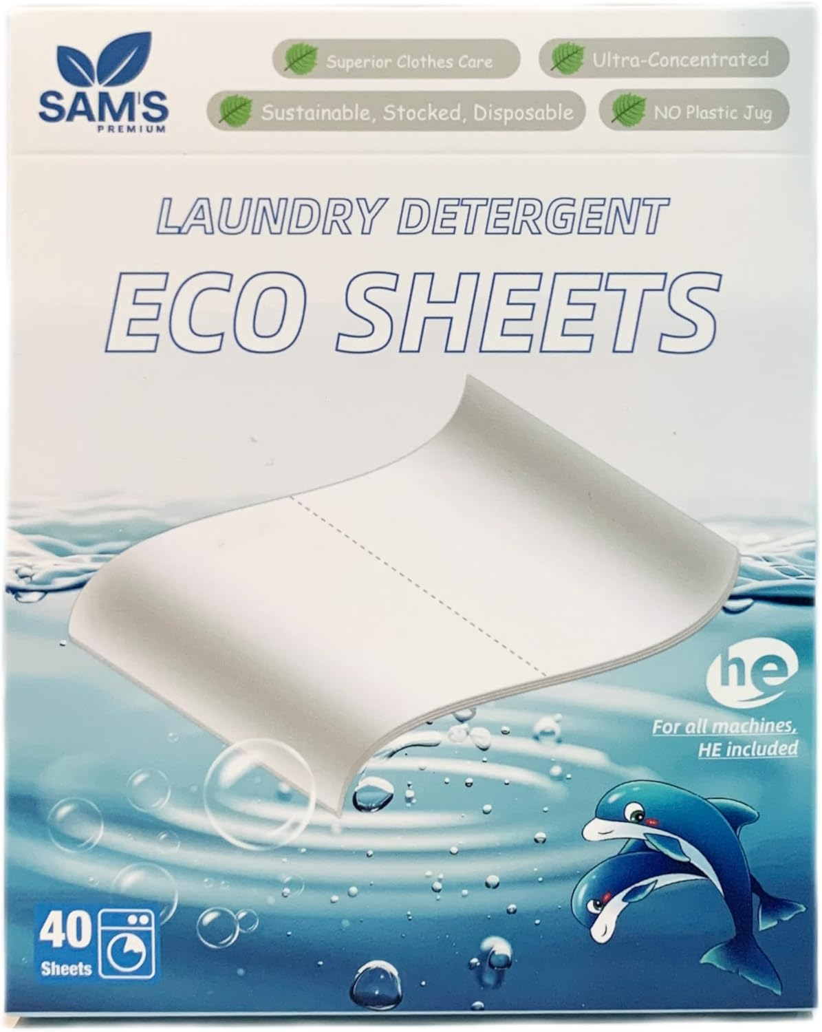 SAM'S PREMIUM Eco Laundry Detergent Sheets (80 Loads) &ndash; Plastic-Free, Zero-Waste, Dissolvable Strips for Washing Machines &ndash; Compact & Travel-Friendly Laundry Soap Sheets image number 4