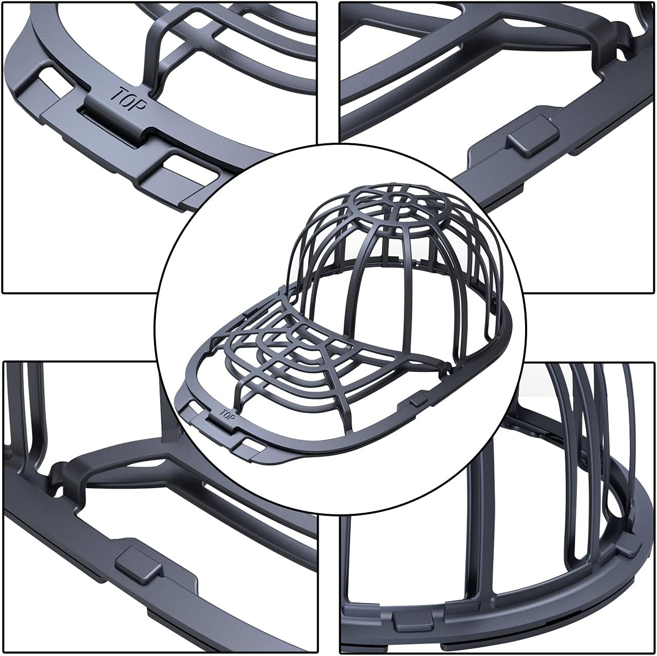 Eiito Hat Washer for Washing Machcine, 2 Pack Hat Cleaner for Baseball Caps Hat Shaper for Dishwasher - Hat Cage Rack Frame Fit Adult and Children Wash Caps - White 2 Pack-4Pcs image number 2