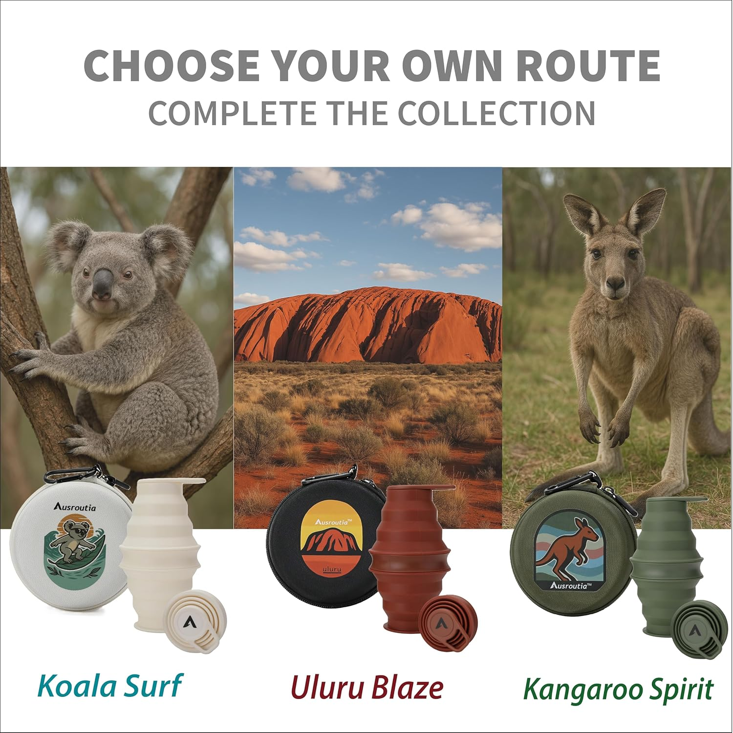 AUSROUTIA Collapsible Travel Water Bottle 500Ml &ndash; Reusable & Leakproof Drinking Bottle with Screw-Top Lid, Protective Case & Carabiner | BPA Free Silicone, Portable for Sports, Hiking & Camping image number 6