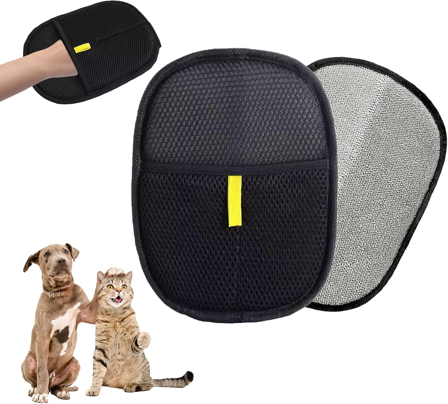 Jazrvr Pack of 2 Fur Magnetic Gloves, Pet Hair Remover Glove for Cats, Double-Sided Grooming Gloves, Cat Hair Remover Glove, 24 X 17.5 Cm image number 6