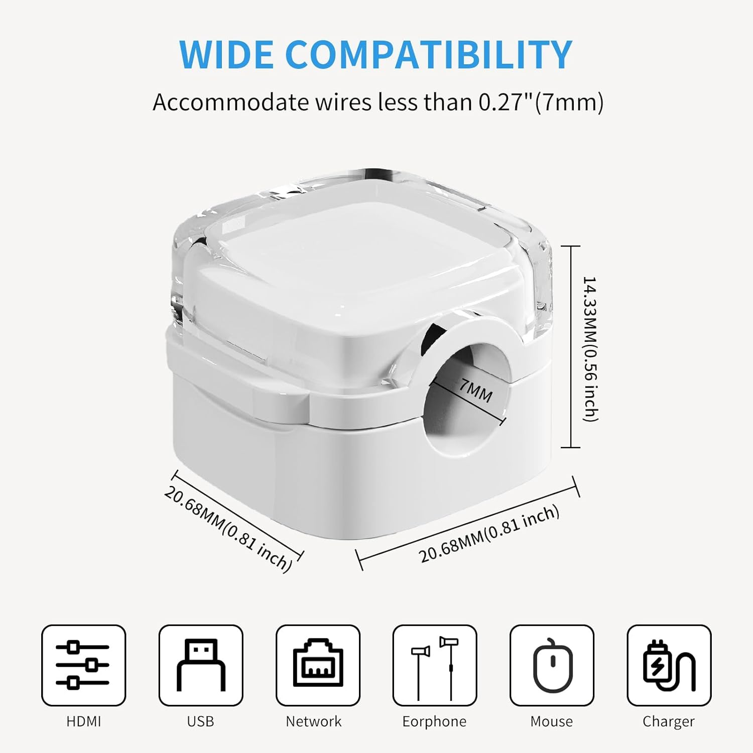 SVNXI 6 Pack Magnetic Cable Clips, Cord Holder for Nightstand, under Desk Cable Management Smooth Adjustable Computer Accessories, Adhesive Wire Organizer (6White) - 2Orange + 2Purple + 2Blue image number 4