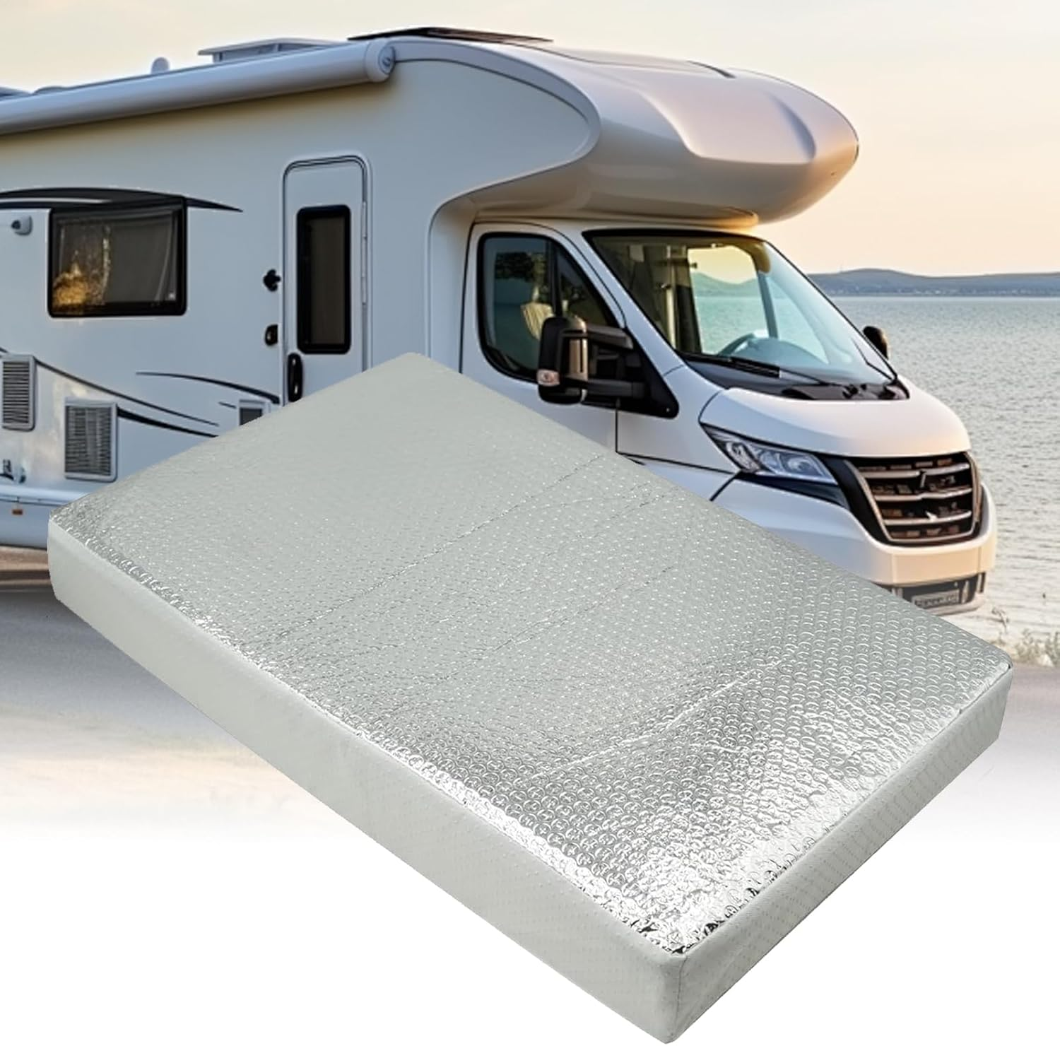 RV Vent Insulator - Waterproof Insulated RV Skylight Insulator - Removable Reflective Ventilation Accessory for Motorhome Trailer Caravan Bathroom Attic Winter - A image number 3