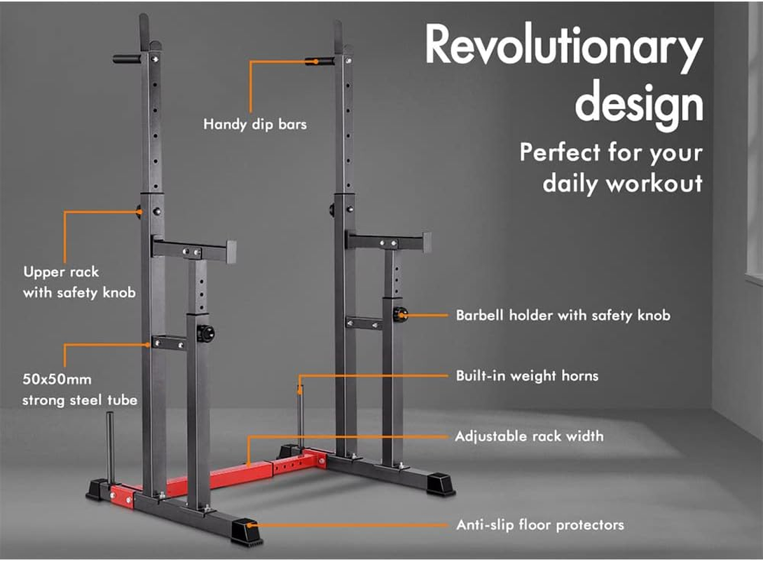 BLACK LORD Adjustable Squat Rack Stand Multi-Station Home Gym Workout Fitness Multi Exercise Strength Training Equipment image number 5