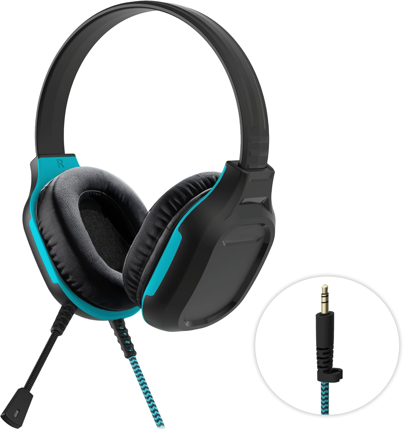 Gumdrop Droptech On-Ear Wired Headphones with Microphone | 3.5 Mm Jack Long Tangle Free Chew-Proof Cord Rugged Drop Tested and Comfortable for Kids, Students, Classroom and School Use - Black