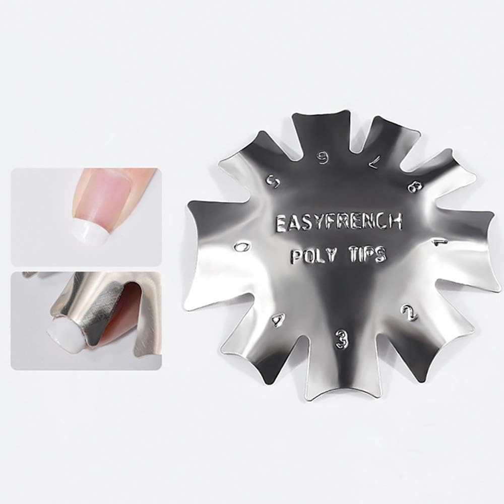 SILPECWEE 3 Pack Easy French Smile Line Acrylic Gel Cutter Tool C-Shape Manicure Edge Trimmer Stencil Template Tips (29 Size) image number 2