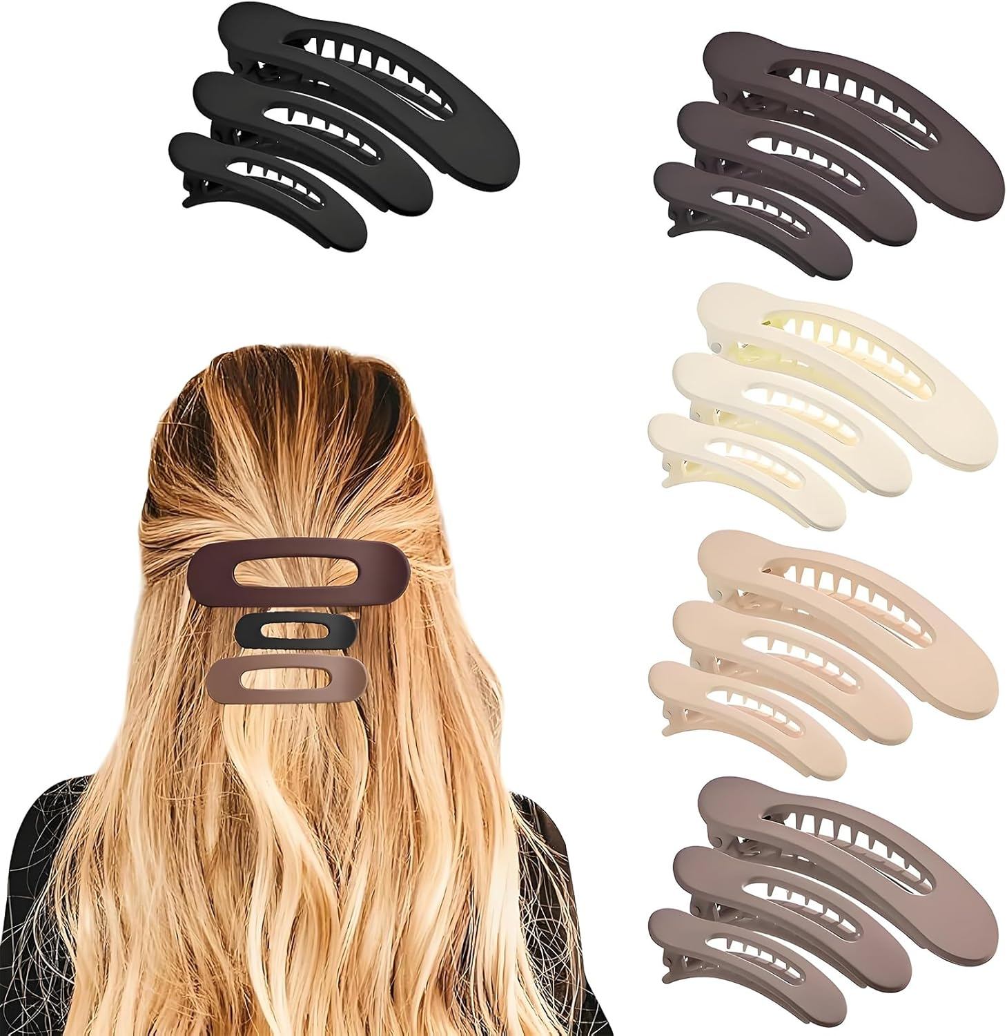 Oiieco Pack of 15 Women'S Hair Clips, Flat Hair Clips for Women, Non-Slip Hair Clips for Thick and Thin Hair, Lightweight and Durable, Ideal for Everyday Use and Styling