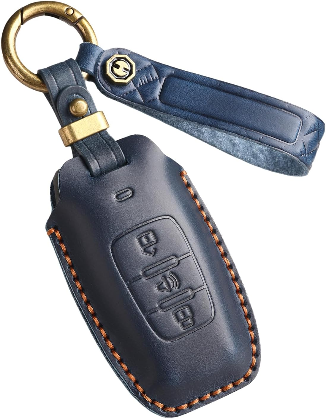 Ontto Cowhide Car Key Cover Fit for Great Wall Haval Jolion 2022 H6 H7 H4 H9 F5 F7 F7X F7H H2S GMW Dargo Handmade Leather Key Case Holder Keyring Key Chain Smart Key Shell Accessories