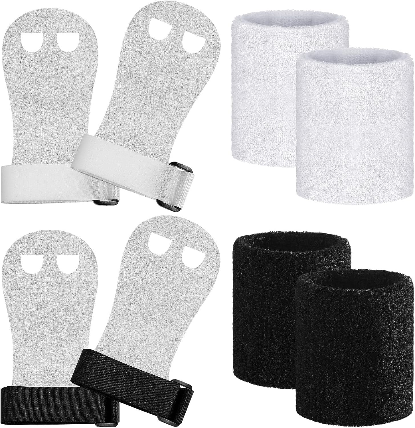 2 Gymnastics Grips Wristbands Sets for Kids Youth, Palm Protection and Wrist Support Sports Accessories for Workout Exercise
