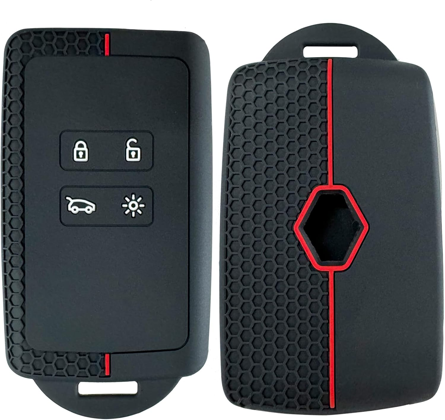Renault Car Key Case Compatible with Renault Clio Megane Koleos Kadjar Kangoo Twingo Talisman Captur Espace Dacia Duster Protective Case for Renault Silicone TPU 4 Buttons