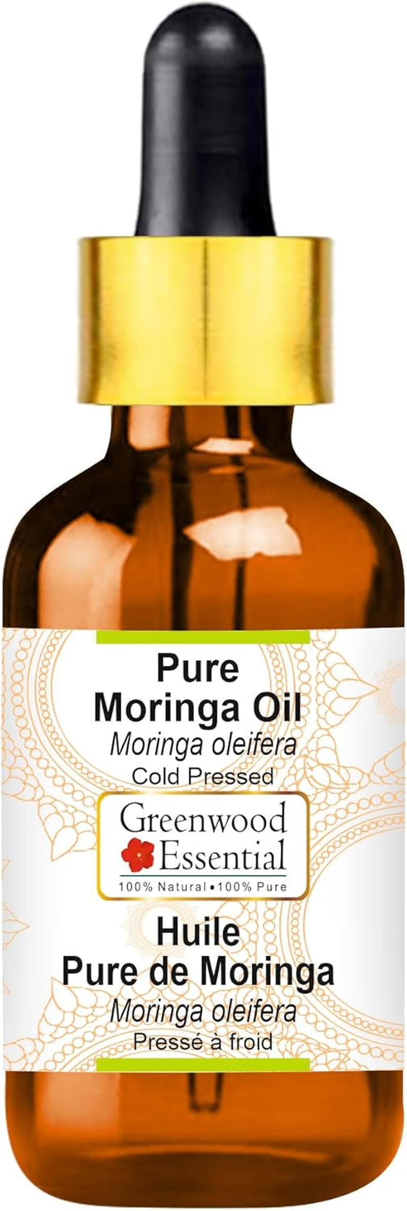 Greenwood Essential Pure Moringa Oil (Moringa Oleifera) with Glass Dropper Cold Pressed 5Ml (0.16 Oz) image number 4