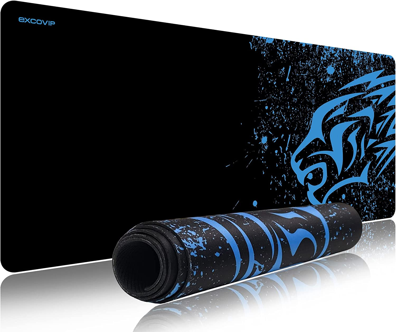 Exco Extended Gaming Mouse Pad, 90 X 40 Cm XXL Mousepad with Non-Slip Rubber Base and Stitched Edge,Smooth Surfaces Red Mouse Mat(Desk Pad) for Gaming and Working 14674