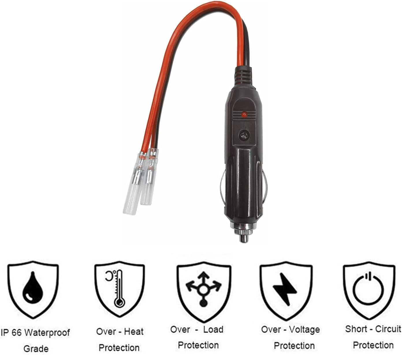 Car 12V Cigarette Lighter Male Plug with Leads (2) image number 6