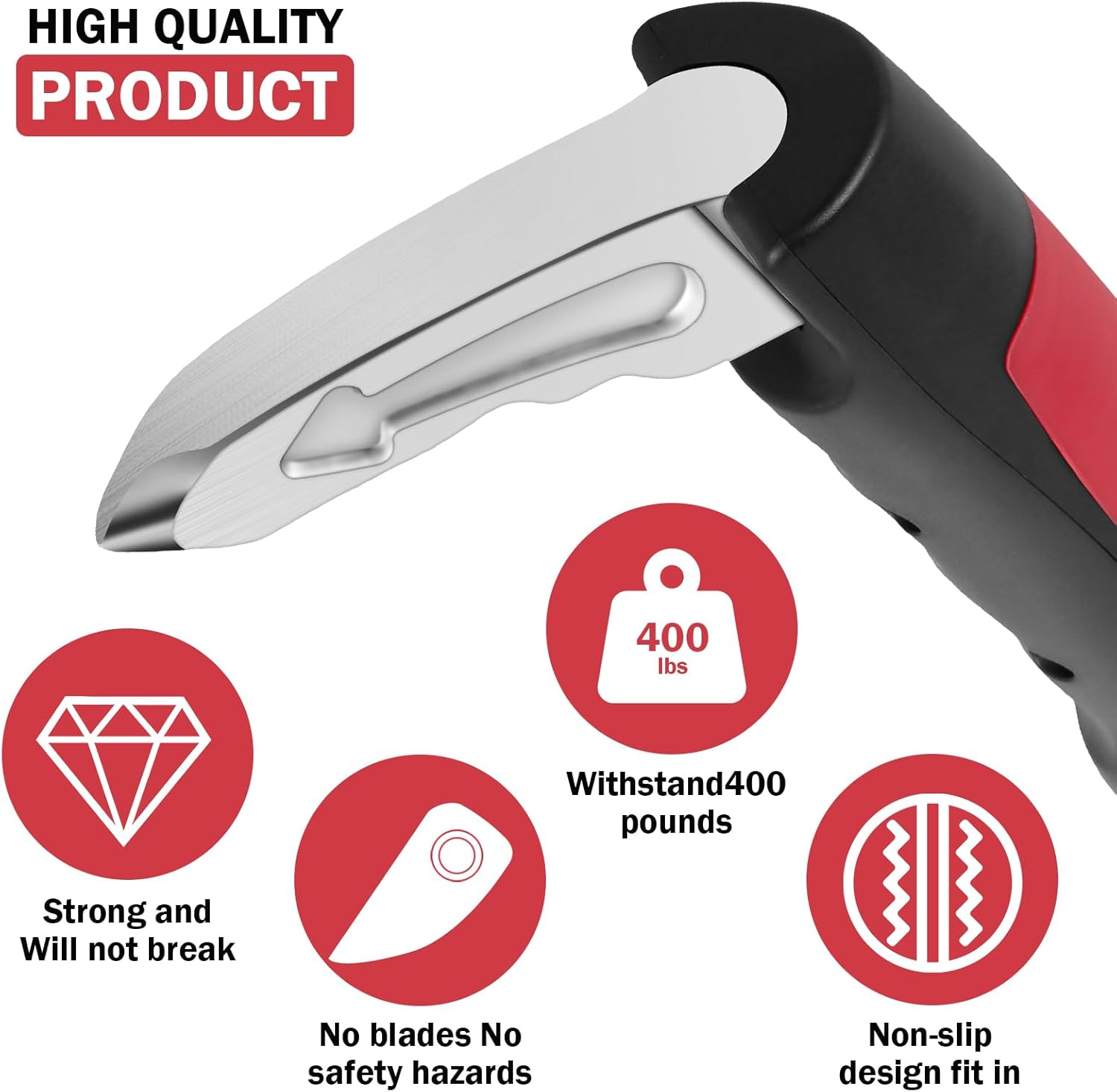 2 Pcs Car Door Assist Handle for Elderly, 2 in 1 Car Door Support Handle, Multifunction Vehicle Support Handles Window Breaker Emergency Tool Easy Exit Handles (Red)