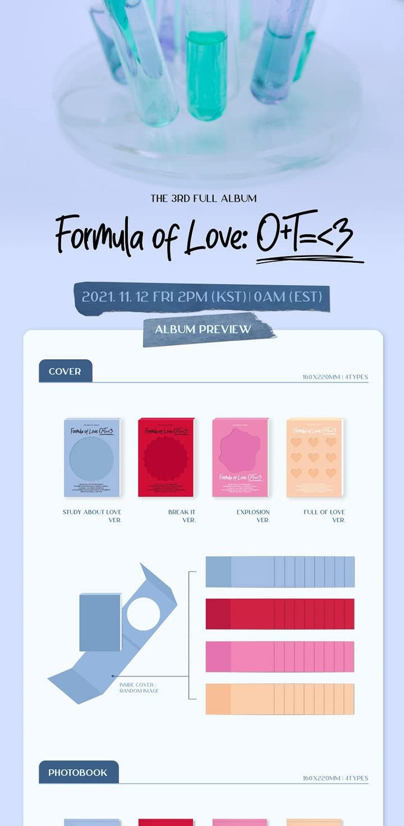 TWICE Formula of Love: O+T=<3 3Rd Album BREAK IT Ver Cd+Book+1P Index Photo Paper+2P Scientist ID Card+1P D.I.Y Sticker+1P Break Scratch Card+4P Card+Message Photocard Set+Tracking image number 2