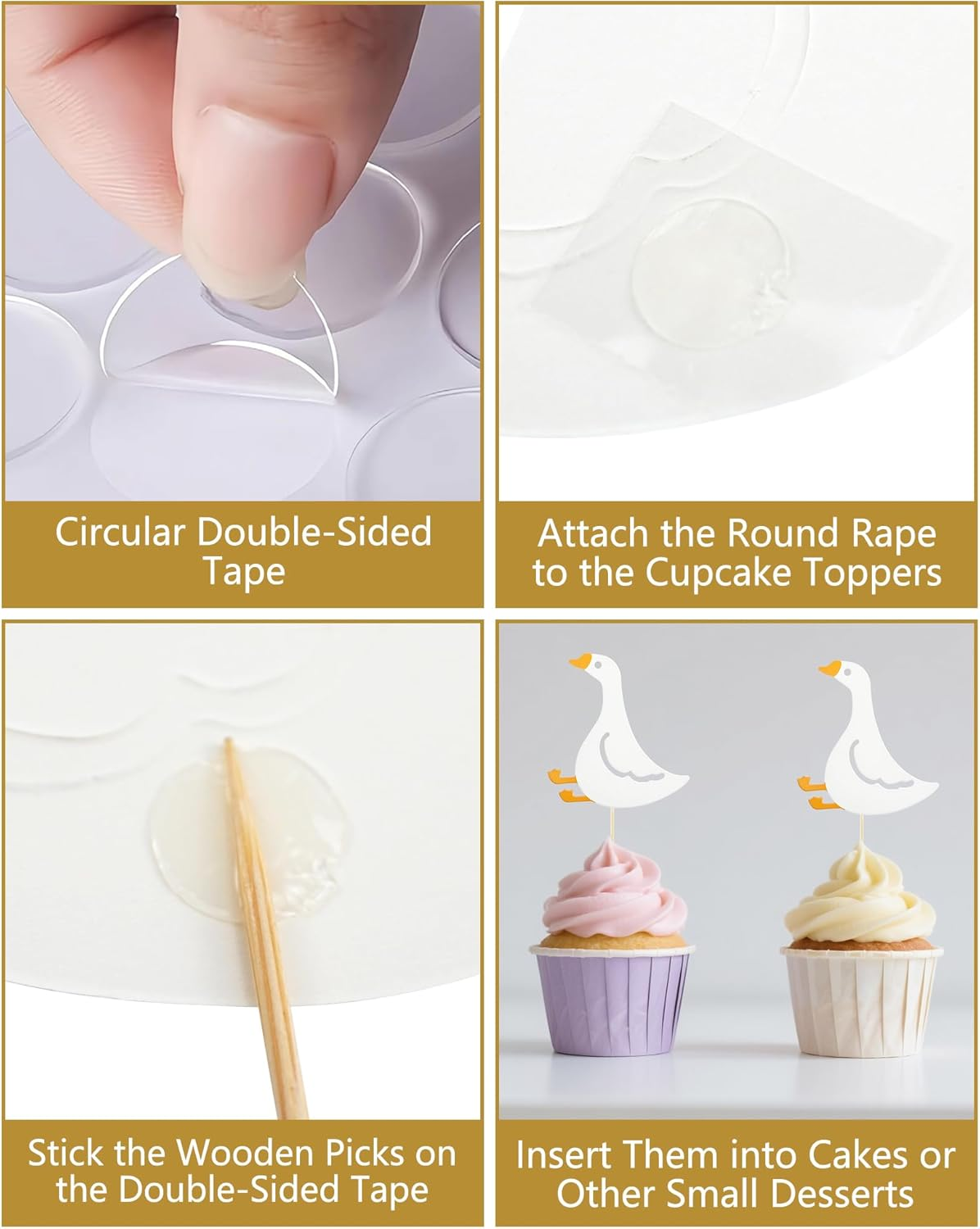 48 PCS Silly Goose Cupcake Toppers, Funny Goose Cupcake Picks Animal Theme Cake Decorations for Baby Shower Birthday Weeding Holiday Party Supplies (Dancing Goose) - Cute Goose image number 6