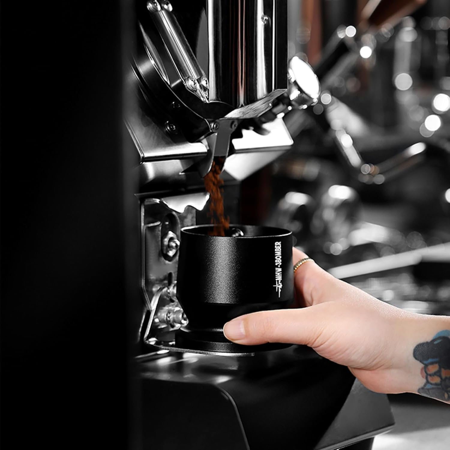 MHW-3BOMBER 51-54Mm Blind Shaker Espresso Coffee Powder Receiver Container Espresso Grounds Cup 51Mm/53Mm/54Mm，Black DR5504B image number 6