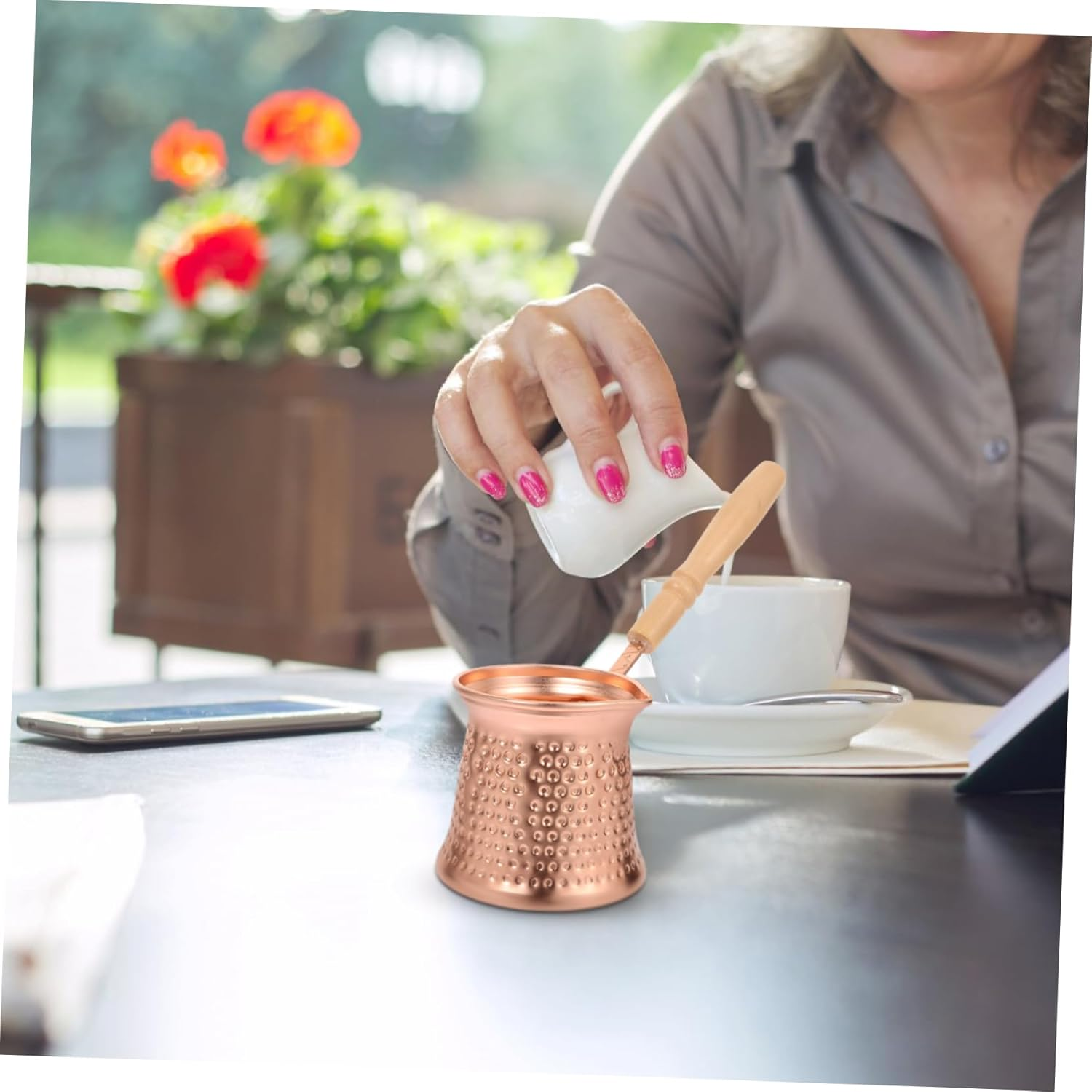 HOLIDYOYO 4Pcs Ergonomic Espresso Pot Non-Stick Turkish Coffee Pot Stovetop Machine Side Handle Milk for Heating image number 2