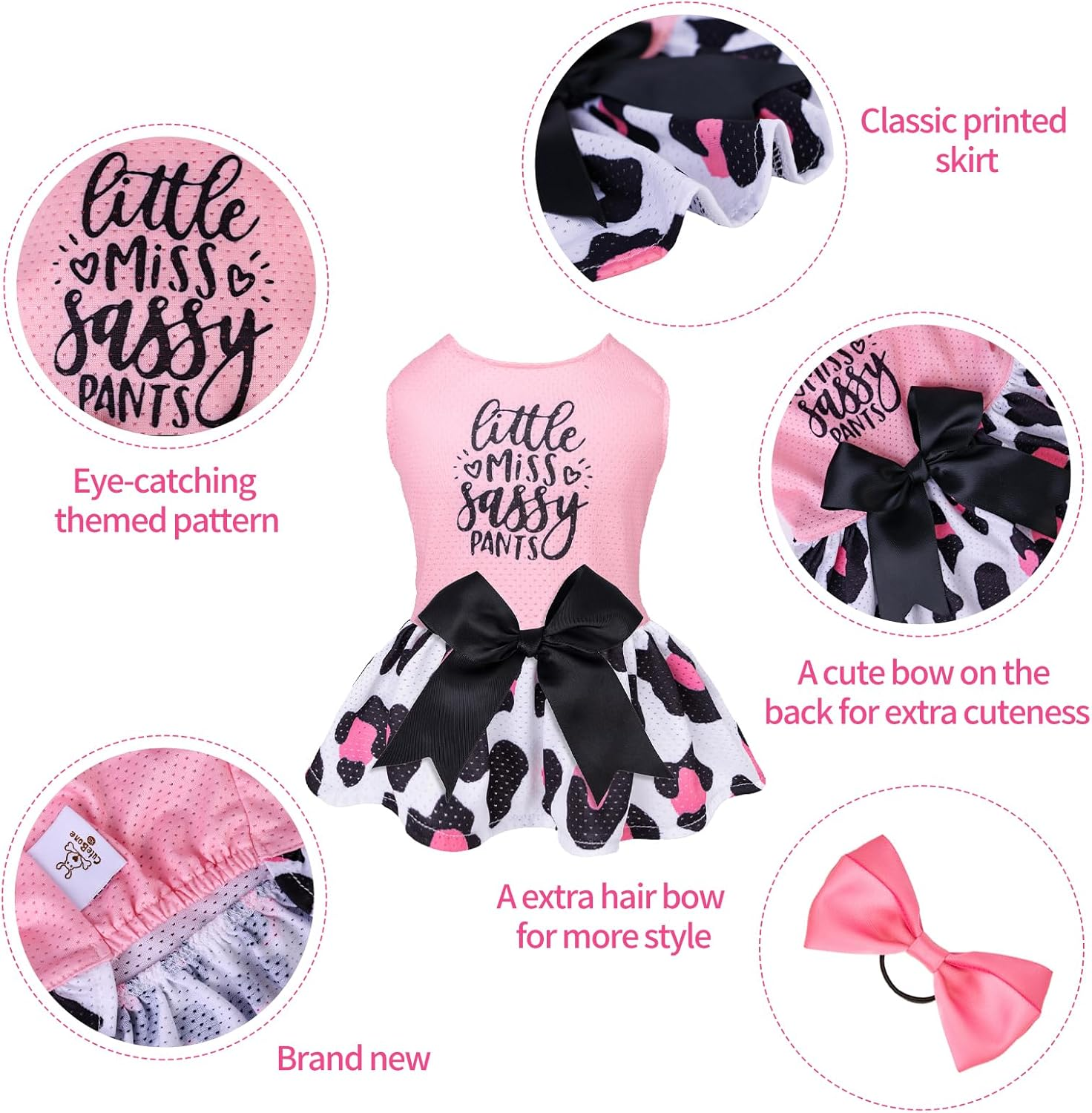 Cutebone Dog Mesh Dress Puppy Sundress Pet Outfit Summer Fashion for Small Dogs Girl Cat Clothes BF30XS-D-AU image number 4