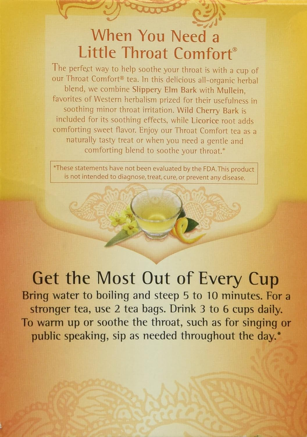 YOGI TEA - Organic Throat Comfort Herbal Tea Bags - 16